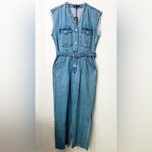 BlankNYC Frayed Demin Jumpsuit